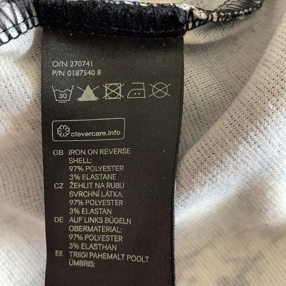 H&M Black & White Bodycon Stretch Shift Dress With Studs Size S - Picture 9 of 13